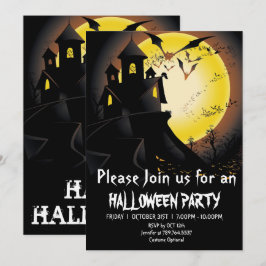 Invitación Aterrorífica fiesta de Halloween en casa