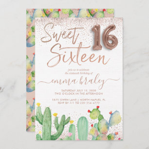 Invitación atractiva bohemia del dulce dieciséis
