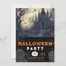 Atractiva casa embrujada y bats Black Halloween