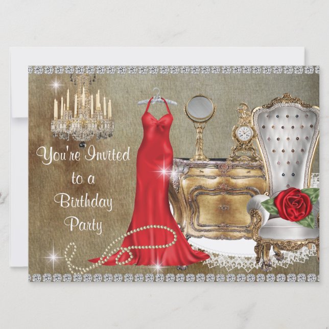 INVITACIÓN ATRACTIVA DE LA FIESTA DE CUMPLEAÑOS (Anverso)