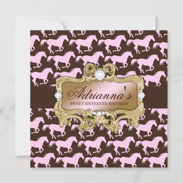 Invitación atractiva del cumpleaños de la vaquera (Anverso)