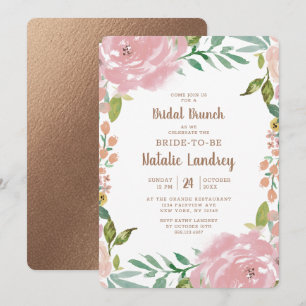 Invitación Atractiva Rosa Vintage Rosa Desayuno Nupcial Brida