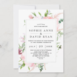 Invitación Atractivo acuarela Peony Floral Frame Boda
