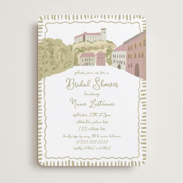 Invitación Atractivo Castillo de Ljubljana Ducha de Novias (Subido por el creador)