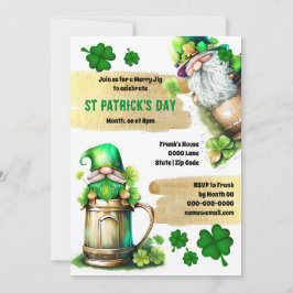 Invitación Atractivo cervecero irlandés leprechaun gnome sham