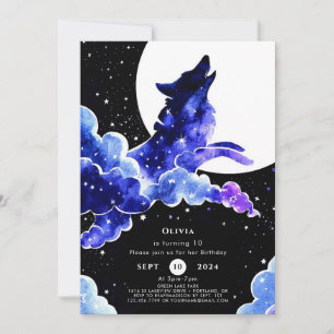 Invitación Atractivo cumpleaños de Howling Wolf