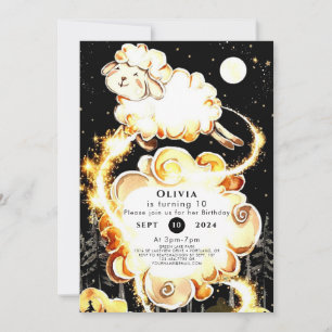 Invitación Atractivo cumpleaños de ovejas de granja