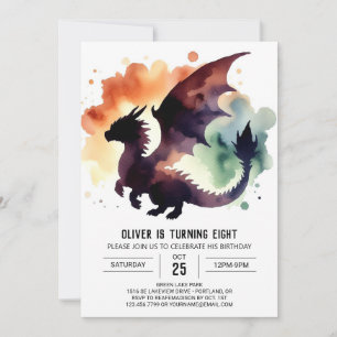 Invitación Atractivo cumpleaños Dragon imprimible