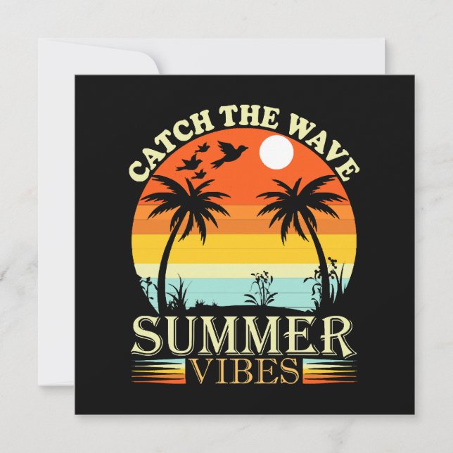 Invitación Atrapa la Ola Vibraciones de Verano (Anverso)
