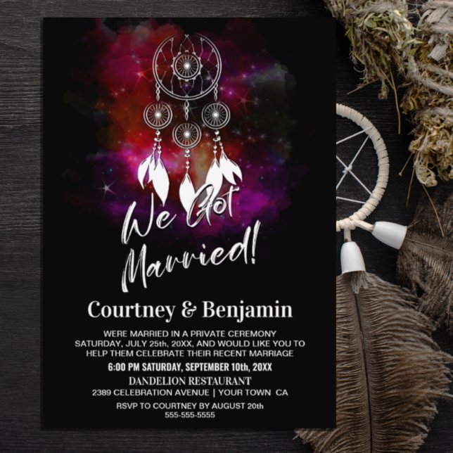 Invitación Atrapador de Sueños Noche Estrellada Recepción de  (Subido por el creador)