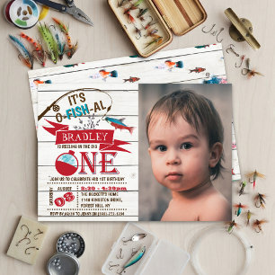 Invitación Atrapar al Grande Cumpleaños de Pesca 1ª Foto