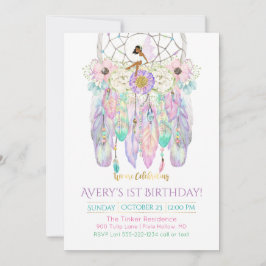 Invitación Atrapasueños étnico de hadas Boho plumas flechas