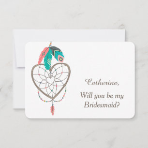 Invitación Atrapasueños Pluma Bodas Damas de Honor
