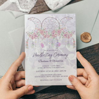 Invitación Atrapasueños Triple Luna Boho para Unión de Manos