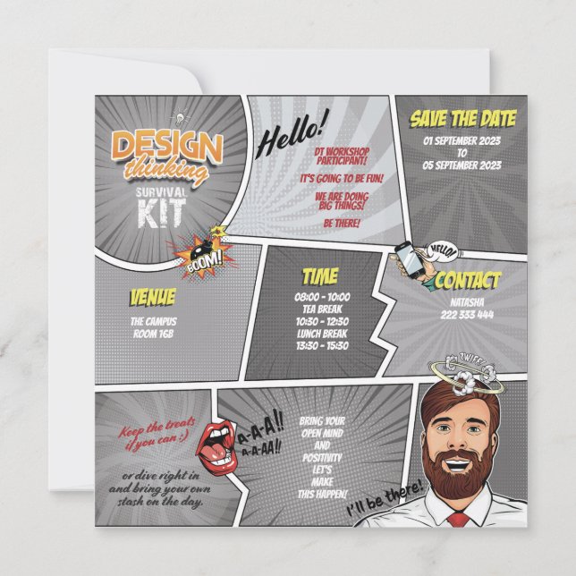 INVITACIÓN (ATRÁS) EDITABLE DT SURVIVAL KIT 1 (Reverso)
