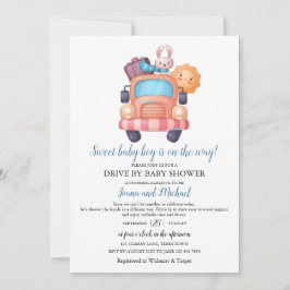 Invitación Atravesar la unidad de Baby Shower de un chico peq