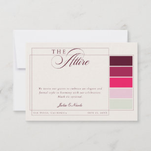Invitación Atuendo Formal Caligrafía Marfil Borgoña Clásico