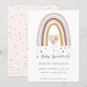 Invitación Aturdido Arcoiris Dusty Oro Azul Rosa Baby Shower