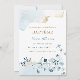Invitación au baptême pour un garçon