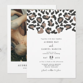 Invitación AUBREE Boda fotográfico de leopardo moderno