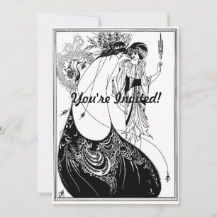 Invitación Aubrey Beardsley La Falda del Pavo Real Art Nouvea