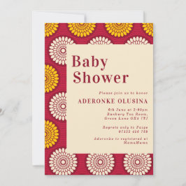 Invitación Audaz Baby Shower rojo y amarillo para la impresió