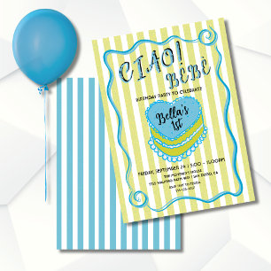 Invitación Audaz Bandas Brillantes Trazadas A Mano Pastel de