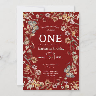Invitación Audaz Bebé Floral Rusa Floral