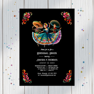 Invitación Audaz Boda de Fiesta de México Cena