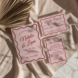 Invitación Audaz Boda de Funky Retro Brillante Y Colorido