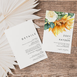 Invitación Audaz Bouquet De Girasol De Campo Todo En Un Boda