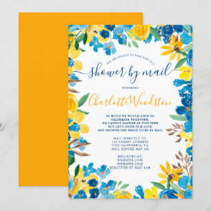 Invitación Audaz caída girasoles floral ducha de novia por co