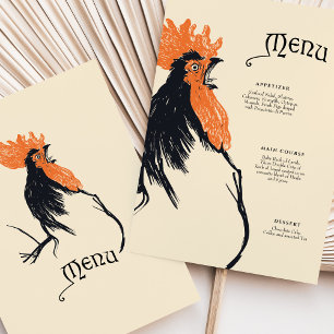 Invitación Audaz carta de menú Art Nouveau