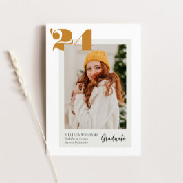 Invitación Audaz Clase Moderna de 2024 4 Fotos Graduación