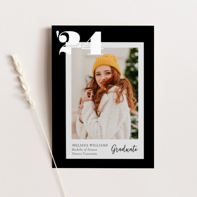 Invitación Audaz Clase Moderna de 2024 4 Fotos Graduación (Subido por el creador)