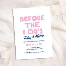 Invitación Audaz Diversión Moderno Tipo Boda Azul Ensayo Cena