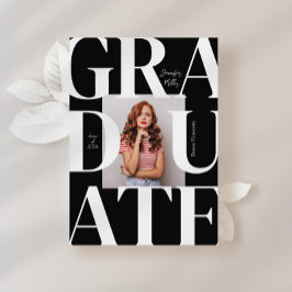 Invitación Audaz Graduación de Foto Clásica Moderna