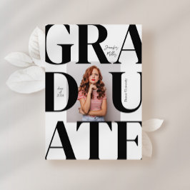 Invitación Audaz Graduación de Foto Clásica Moderna
