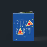 Invitación Audaz Pizza Birthday Party Restaurant Foto doblada<br><div class="desc">Invitaciones a pizza de Guay con rodajas de pizza de Pepperoni y Confetti</div>