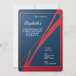 Invitación Audaz Resumen Geométrico Personalizado Cumpleaños