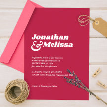 Audaz Retro Viva Magenta Minimalista Hacemos Boda