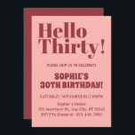 Invitación Audaz tipografía rosada y borgoñona 30 cumpleaños<br><div class="desc">Audaz tipografía Invitación a los 30 Años Rosa y Borgoña Moderno Invitación a la Típografía Negra Típografía Rosa y Borgoña Moderno Invitación a la Fiesta de Cumpleaños 30... Audaz Tipografía Moderna Invitación a la Fiesta de Cumpleaños 30 "¡Cumplir 30 años nunca ha sido esta moda! Haga de su cumpleaños un...</div>