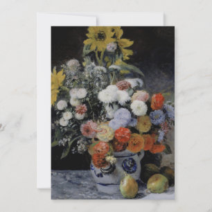 Invitación Auguste Renoir - Flores mixtas en un terracota