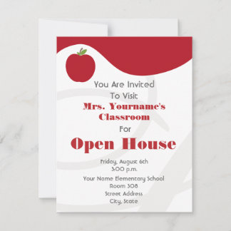 Invitación Aula / Escuela Abierta - Manzana Roja