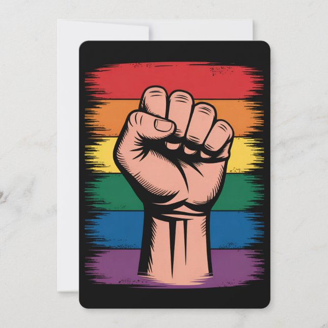 Invitación Aumentó el orgullo del arcoiris por los derechos d (Anverso)