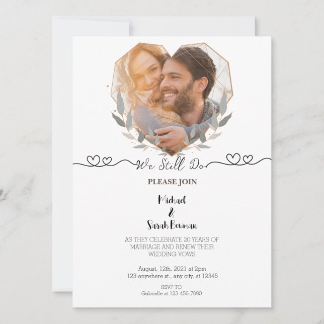 Invitación Aún hacemos renovaciones de votos de boda con foto (Anverso)