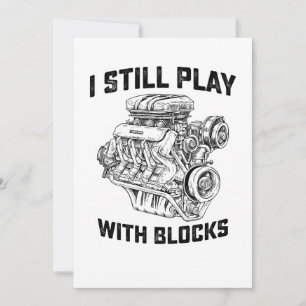 Invitación Aún juego con bloques Mecánico de automóviles