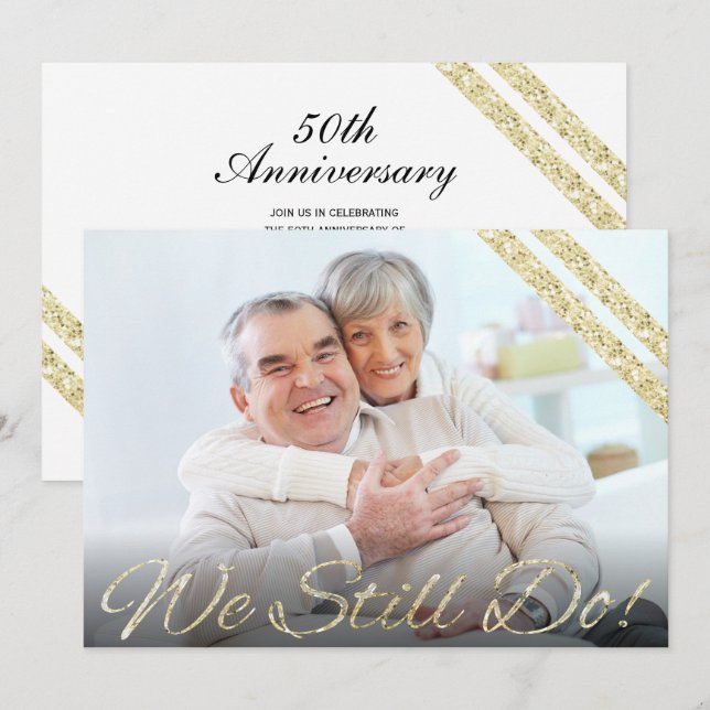 Invitación ¡Aún lo hacemos! | Modern 50th Anniversary (Anverso / Reverso)