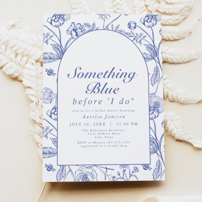 Invitación AURELIA Chinoiserie Algo de ducha de novia azul (Subido por el creador)