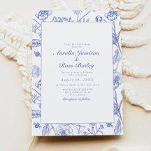 AURELIA Chinoiserie Blue Victorian Boda Floral